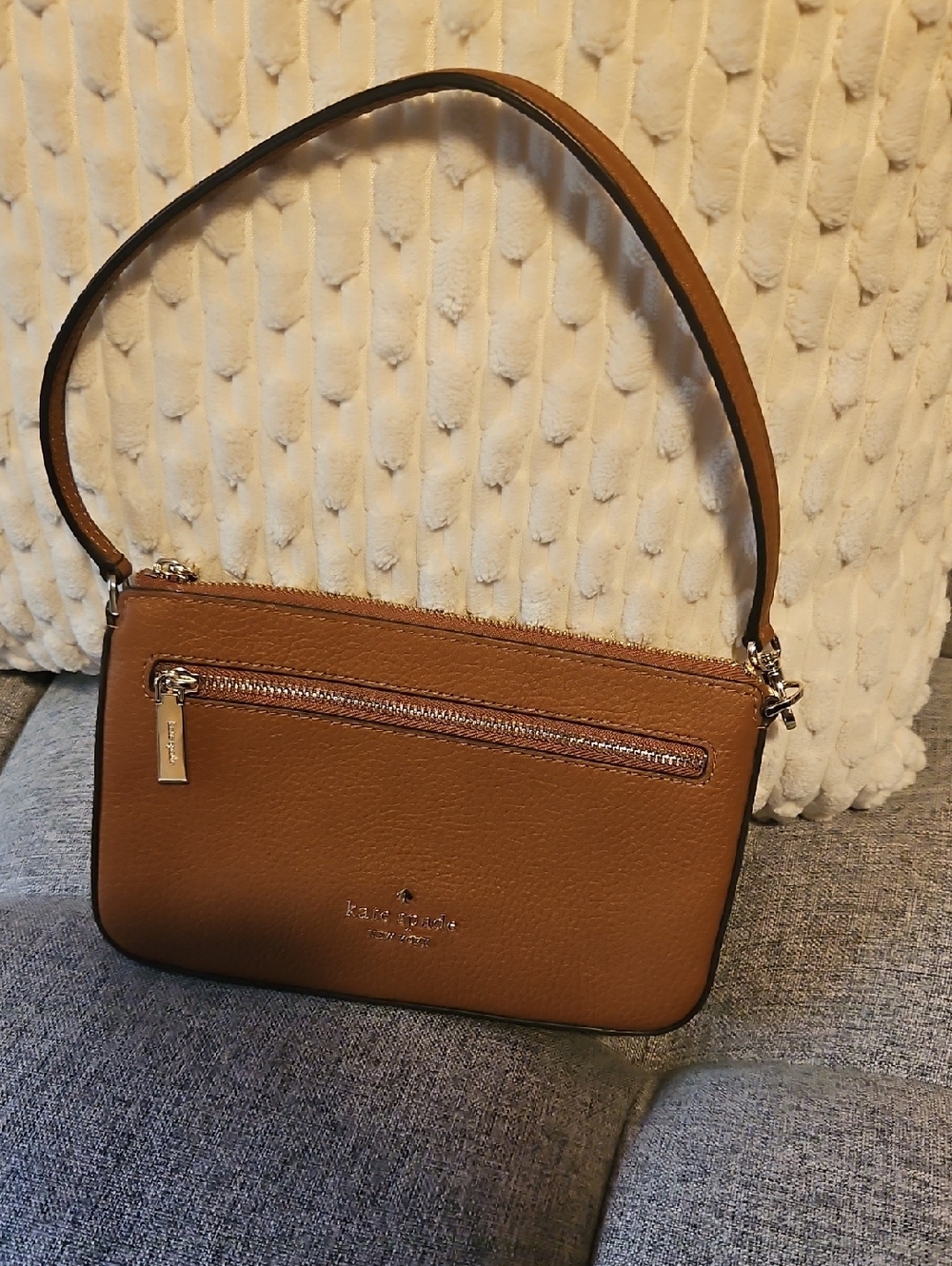 Kate Spade Leila Convertible Wristlet in Warm Gingerbread brown